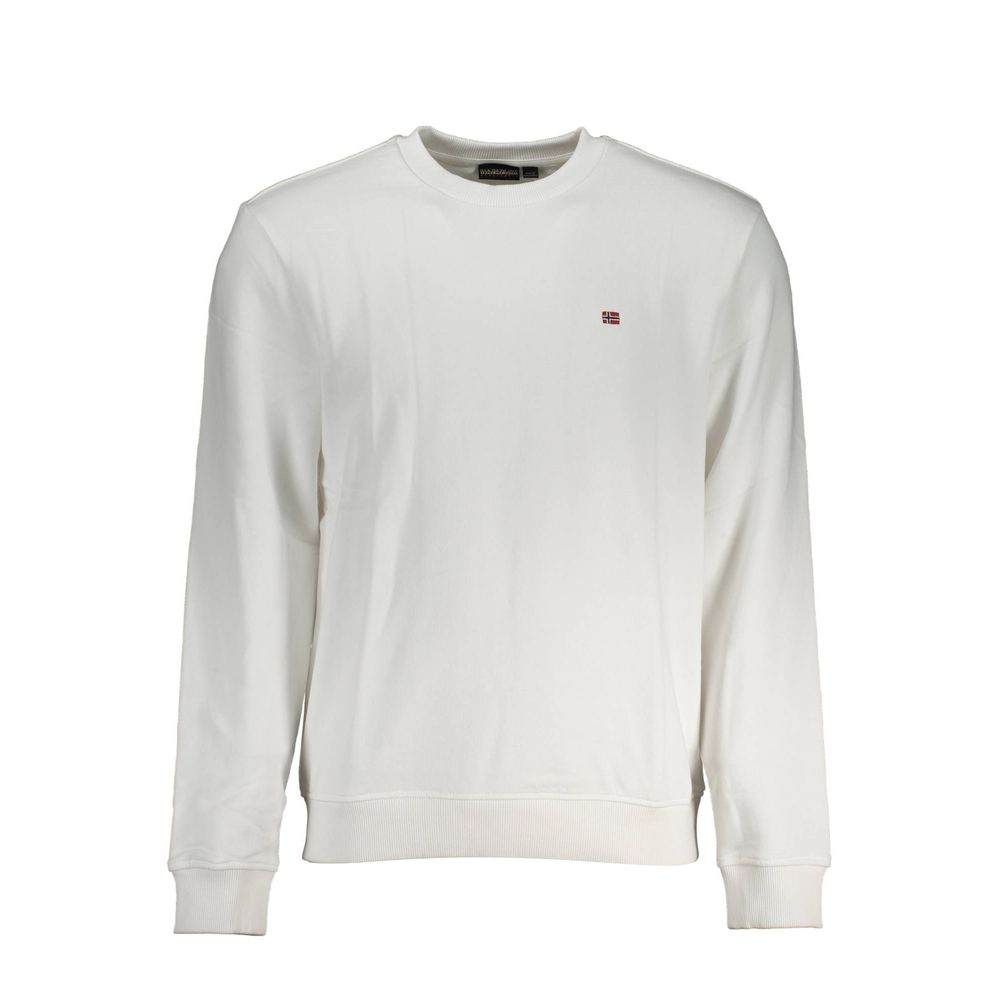 Napapijri white cotton sweater for men